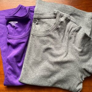 Lands' End & Eddie Bauer Women's Short Sleeve Tees in Purple and Gray